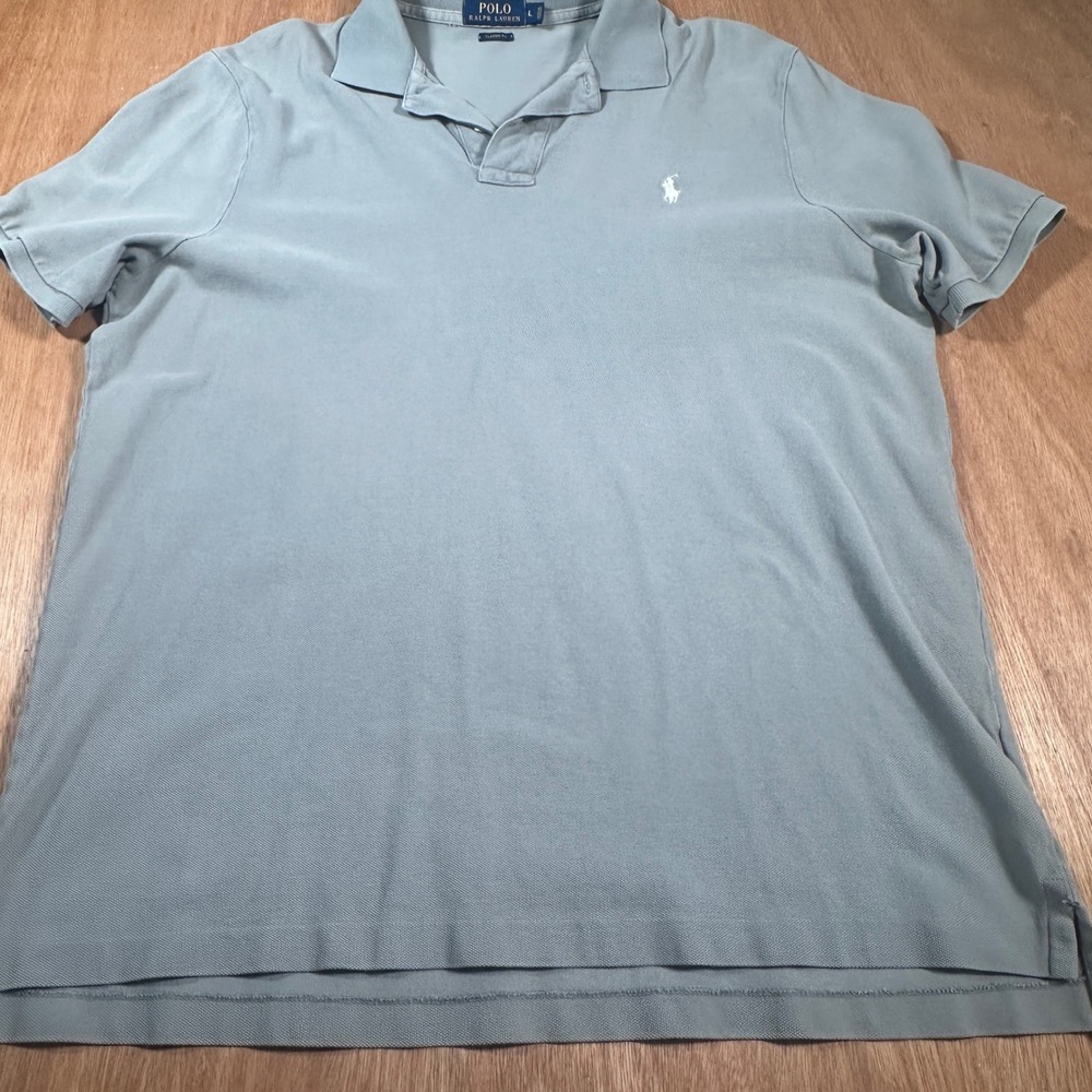 Polo Ralph Lauren Polo Shirt Mens Large Gray Classic Fit Short Sleeve Pique Pony